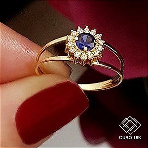 Anel Formatura Administração De Empresas Ouro 18k Zircônias - Sem emblema