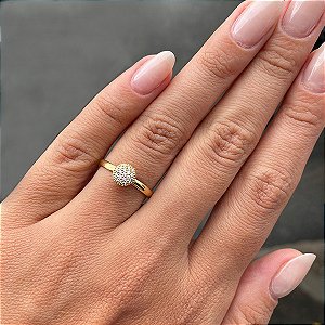 Anel Chuveiro Ouro 18k Com Zircônias