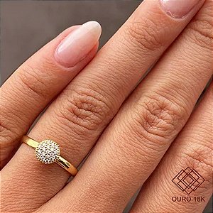 Anel Chuveiro Ouro 18k Com Zircônias