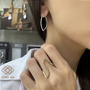 Anel Z Ouro 18k Brilhante Moissanite 15 Pts