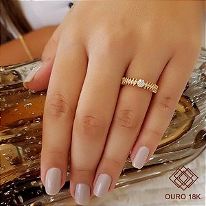 Anel Navete Aparador Ouro 18k Brilhante Moissanite
