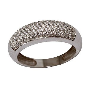 Anel Aparador Ouro 18k Branco Moissanite