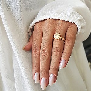 Anel Chuveiro Rainha Ouro 18k - Diamante Laboratório 31pts