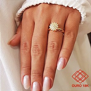 Anel Chuveiro Rainha Ouro 18k - Diamante Laboratório 31pts