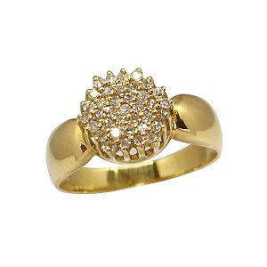 Anel Chuveiro Ouro 18k Diamantes