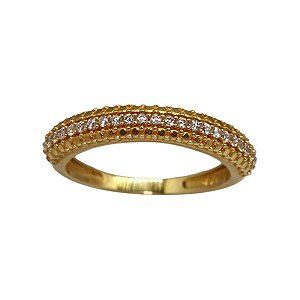 Anel Aparador Ouro 18k Zircônias
