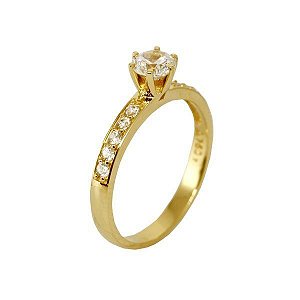 Anel Solitário Ouro 18k Moissanite