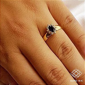 Anel Formatura Relações Públicas Ouro 18k Zircônias - Sem emblema