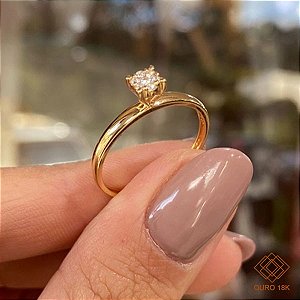 Anel Chuveiro Quadrado Ouro 18k Diamante Laboratório