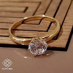 Anel Solitário Ouro 18k Diamante Laboratório
