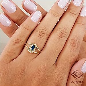 Anel Formatura Química Feminino Ouro 18k Zircônias - Sem emblema