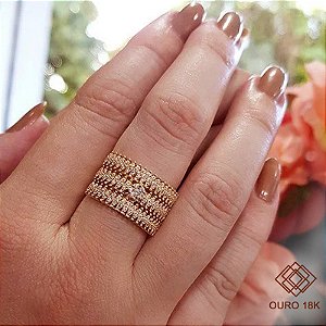 Anel Ouro 18k - Brilhante Moissanite 110pts