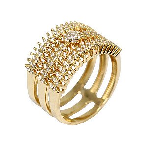 Anel Ouro 18k e Moissanite
