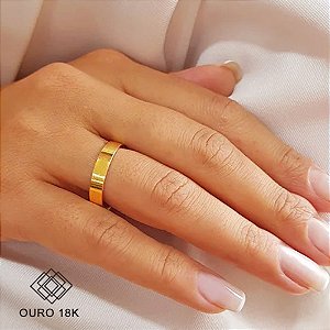 1 Aliança Casamento Ouro Amarelo 18k