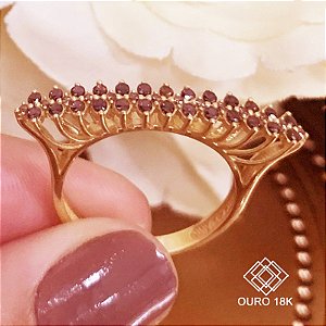 Anel Aparador Bruges Ouro 18k Zircônias