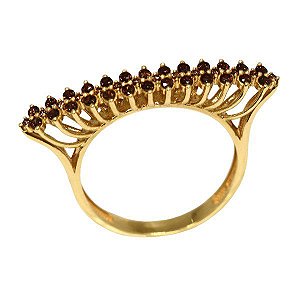 Anel Aparador Bruges Ouro 18k Zircônias