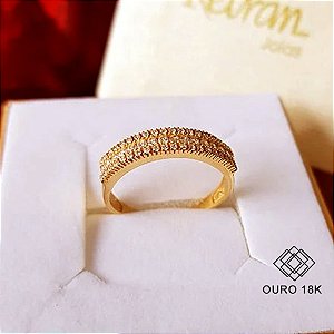 Anel Aparador Ouro 18k Zircônias