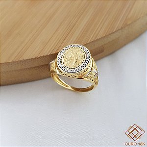 Anel Nossa Senhora das Graças Ouro 18k