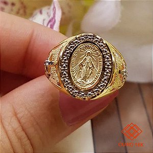 Anel Nossa Senhora das Graças Ouro 18k