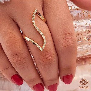 Anel Z Ouro 18k Diamantes