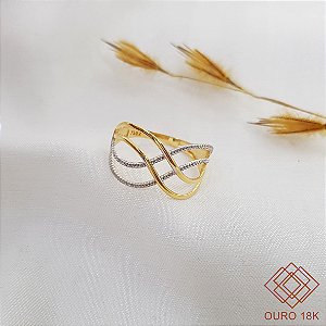 Anel Trançado Ouro 18k