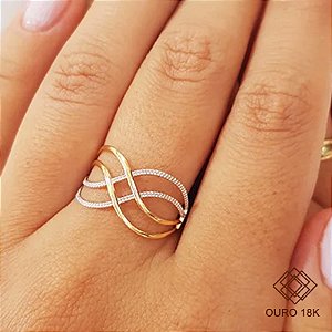Anel Trançado Ouro 18k