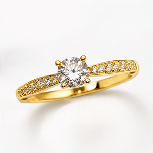 Anel Solitário Ouro 18k Zircônias
