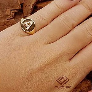Anel Dedinho Letra A Ouro 18k