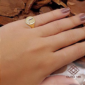 Anel Dedinho Letra L Ouro 18k