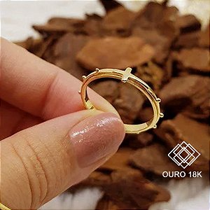 Anel Terço Ouro 18k