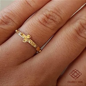 Anel Terço Ouro 18k