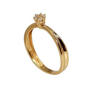 Anel Solitário Ouro 18k Moissanite