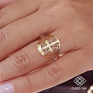 Anel São Bento Ouro 18k