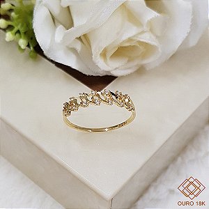 Anel Aparador Ouro 18k Zircônias