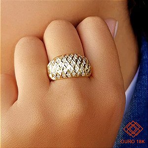 Anel Aparador Grande Ouro 18k