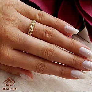 Anel Aparador Ouro 18k Zircônias