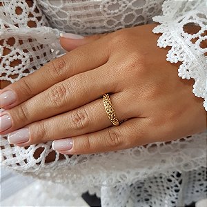 Anel Aparador Diamantado Ouro 18k