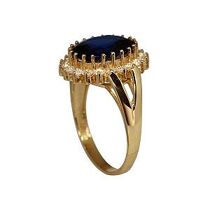 Anel Chuveiro Ouro 18k Zircônias