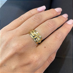 Anel Nossa Senhora Aparecida Ouro 18k