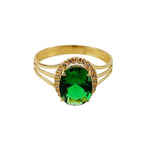 Anel Ouro 18k Zircônias