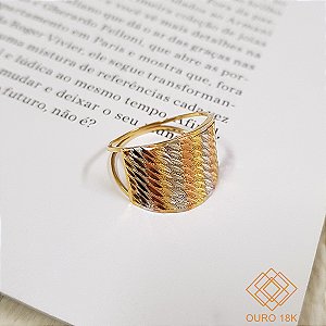 Anel 3 Cores Ouro 18k