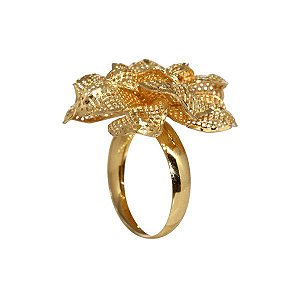 Anel Flor Filigrana Ouro 18k