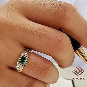 Anel Formatura Educação Física Masculino Ouro 18k Zircônia