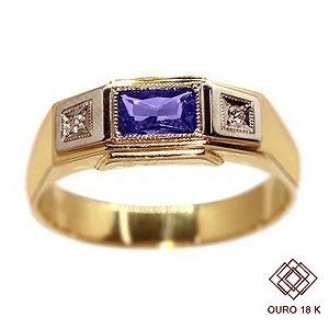 Anel Formatura Computação Masculino Ouro 18k Zircônia