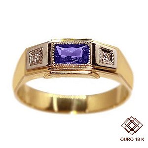 Anel Formatura Matemática Masculino Ouro 18k
