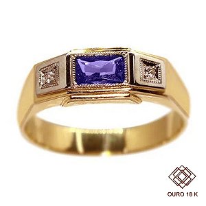 Anel Formatura Recursos Humanos Masculino Ouro 18k