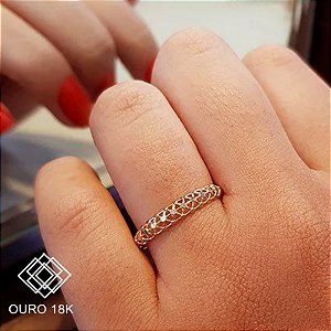 Anel Aparador Filigrana com Ródio Ouro 18k