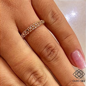 Anel Aparador Filigrana com Ródio Ouro 18k