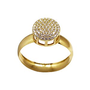 Anel Chuveiro Ouro 18k Zircônias