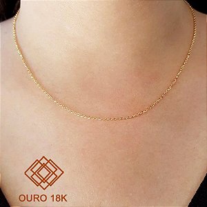 Cordão Elo Português Ouro 18k - 45cm